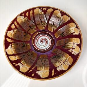Made in Oregon 2-Piece Colorful Abstract Pottery Wall Hanging Plate Decor 12"